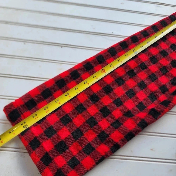 POLO RALPH LAUREN Mens Plush Red Black Checkered Bathrobe & Belt S/ M - Picture 7 of 8